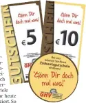  ??  ?? Geschenkid­ee: GHV-Gutscheine.