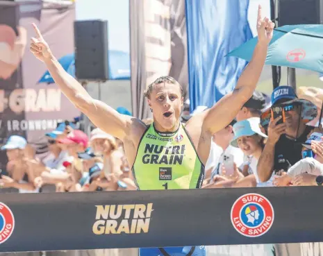  ?? Picture: HarvPix ?? Matt Bevilacqua won his second round of the Nutri-Grain ironman series in 24 hours at Maroubra Beach.