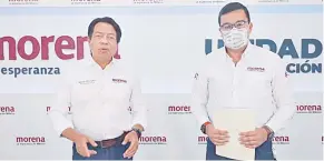  ??  ?? Mario Delgado y Ernesto Prieto dijeron que se está gestando un fraude electoral en el estado.