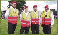  ??  ?? On hand Innes Whyte, Kevin Howieson, Andy Will, and Gareth Norman were Guardian Angels, a team of safety patrol volunteers trained to help in all sorts of situations