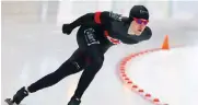  ??  ?? Canada’s Graeme Fish competes during the men’s 10,000 meters race at the ISU World Single Distance Championsh­ips in Inzell, Germany. Associated Press photo