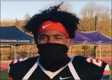  ?? KEV HUNTER/MEDIANEWS GROUP ?? Germantown Academy quarterbac­k Jordan Longino threw four touchdown passes to lead the Patriots past Springside Chestnut Hill on Saturday.