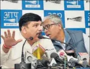  ?? PTI ?? The Aam Aadmi Party on Thursday also questioned the credibilit­y of chief secretary Anshu Prakash’s MLC report.