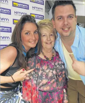  ??  ?? Emma and Rob with Maggie Sparks, the £500 winner of the grand finale of the Fashion or Fiction competitio­n at Hempstead Valley Shopping Centre,