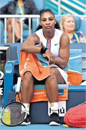  ??  ?? Worrying times: Serena Williams is juggling with a fading career and motherhood