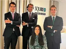  ?? ?? Iñigo Oliván, Carlos Blanco (socio), Elena Ferrer y Javier Arenas, nuevo equipo de mercantil de Squire Patton Boggs.