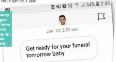  ??  ?? Among the “too many to count” messages Sam has received have been death threats and repeated hang-up calls from private numbers (far right).