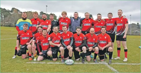  ??  ?? The re-formed Isle of Arran RFC pose for a team photograph prior to kick-off.