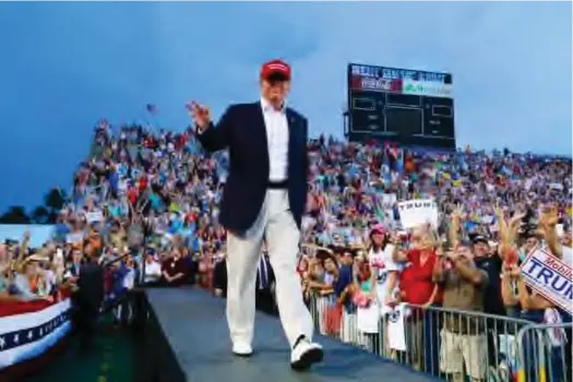  ??  ?? Presidenti­al candidate of the U.S. Republican Party Donald Trump at a campaign event
By Elizabeth Drew