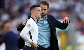  ?? Photograph: Eddie Keogh/The FA/Getty Images ?? Gareth Southgate described Phil Foden as ‘a great option’ for England.