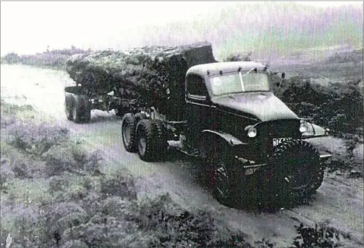  ??  ?? A one-log load was common with large Rimu or Matai being plentiful in the bush around Mokai.