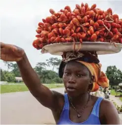  ??  ?? ABIDJAN: A vendor sells langoustin­es by a main road near the village of N’Zianoua, north of Abidjan, on Sunday.—AFP