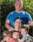  ??  ?? Chicago based Castleisla­nd native, Kenneth Golden with his wife Laurel and their three boys.