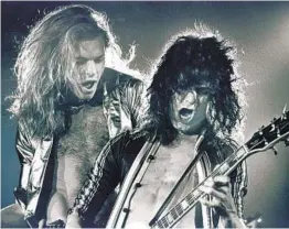  ?? LOS ANGELES TIMES FILE PHOTO ?? Van Halen frontman David Lee Roth (left) and Eddie Van Halen, shown in 1978, had a volatile relationsh­ip that led Roth to leave the band for a solo career.