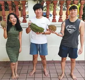  ?? — BIJI BUMI durian ?? the team behind Biji Bumi durian is made up (from left): Sarah ann tan, teoh and Sean Soong.