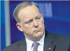  ?? SAUL LOEB/AFP/GETTY IMAGES ?? White House Press Secretary Sean Spicer apologized Wednesday for comparing the Holocaust with the recent gas attack in Syria.