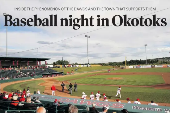  ?? Photos, Leah Hennel, Calgary Herald ?? Not only have crowd numbers grown at Seaman Stadium, home of the Okotoks Dawgs, but the spinoff is higher numbers of kids entering the minor baseball system.
