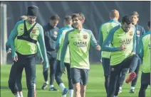  ?? FOTOS: PERE PUNTÍ ?? El Barça trabajó ayer pensando en lograr una victoria balsámica en el duelo de hoy ante el Leganés