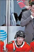  ??  ?? Blackhawks coach Jeremy Colliton had a rough