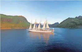  ?? PROVIDED BY WINDSTAR CRUISES ?? Find romance on Windstar Cruises’ yacht cruises.