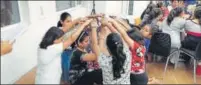  ?? HT ?? Students perform yoga during the camp at Seth MR Japuria School.