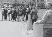  ??  ?? Picketers with the anti-abortion group Show the Truth hold graphic images opposite the Three Oaks Senior High School property in Summerside in this May 2019 file photo.