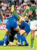  ?? Photo / Getty Images ?? A ridiculous upending of Duane Vermeulen has been Italy’s most notable 2019 World Cup moment.