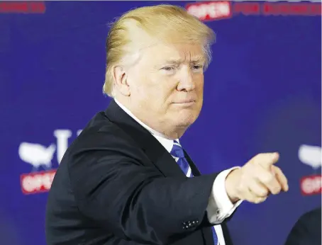  ?? LUKE SHARRETT/BLOOMBERG ?? U.S. President Donald Trump signalled a harder line against China “taking advantage” of America in a speech Thursday in West Virginia. He ordered additional tariffs, but officials stressed they wouldn’t take immediate effect and would have to be...