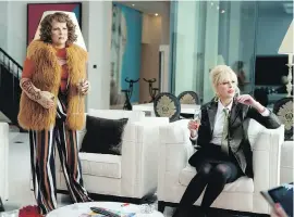  ?? FOX SEARCHLIGH­T PICTURES ?? Jennifer Saunders , left, and Joanna Lumley in Absolutely Fabulous: The Movie. The signature Ab Fab traits remain, including the original cast.