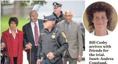  ?? MATT ROURKE, AP ?? Bill Cosby arrives with friends for the trial. Inset: Andrea Constand.