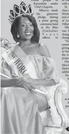  ??  ?? Miss World Zim Chiedza Mhosva