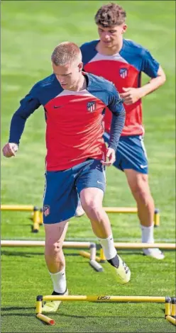  ?? ?? Arthur Vermeeren, durante un entrenamie­nto del Atlético.