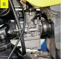  ??  ?? 6 6: Originally the carburetto­r fed through a reed valve direct into the crank case, but this bike trialled a more convention­al inlet which became an upgrade for later bikes.