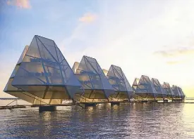  ??  ?? Deo Alam and 228 Design Studio’s Currents for Currents, which harvests tidal energy and houses indigenous coastal communitie­s in Mindanao