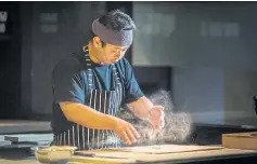  ??  ?? ABOVE Soba noodles are prepared with fresh dough that’s made daily by the restaurant’s in-house soba master, Mizuho Nagao.