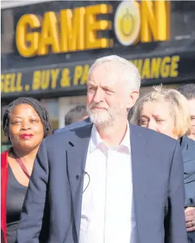  ??  ?? > Labour leader Jeremy Corbyn in Croydon yesterday