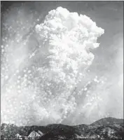  ?? Associated Press ?? IN THIS PHOTO from Aug. 6, 1945, smoke billows 20,000 feet above the Japanese city of Hiroshima after the dropping of the first atomic bomb during warfare.