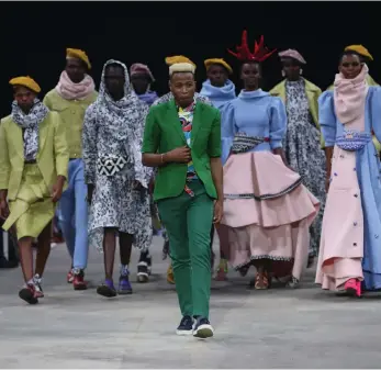  ?? PICTURES: AFI GALLERY ?? Imprint designer Mzukisi Mbane’s collection earned him a standing ovation.