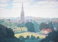  ?? ?? Spire in the shire: Salisbury Cathedral, by the British painter Charles Ginner (1878-1952)