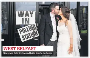  ??  ?? Newlywed Dale Shirlow and bride Sorcha Eastwood WEST BELFAST