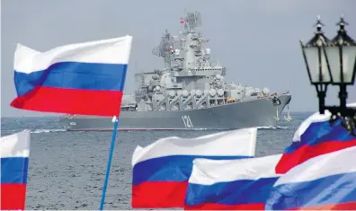  ?? VASILIY BATANOV / AFP / GETTY IMAGES FILES ?? The Russian missile cruiser Moskva. The new U.S. Second FLEET/NATO command will be responsibl­e for specific operations to thwart Russian attempts to dominate the northern portions of the Atlantic, James Stavridis writes.