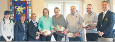  ?? ?? 2nd Ellen Farrell (junior captain), Margaret Gill (ladies captain), Pauline Mulcahy (president), Carrie Healy, Julie Connolly, Don Quill, Noel Hally, Gary Morrison (men’s captain).