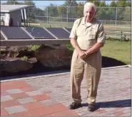  ?? BOB KEELER — MEDIANEWS GROUP ?? Pat McNulty stands by his new brick in the walkway beside the West Rockhill Veteran’s Memorial. Capt. McNulty, an Army Ranger, received four Purple Hearts and a Silver Star for his service during the Vietnam War.