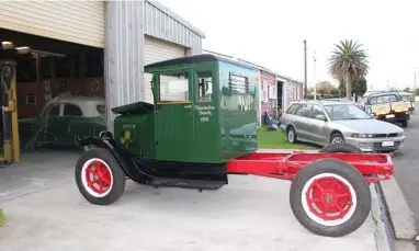  ??  ?? 1950 Chev. which came in for paint, but with floor and sills almost gone and some pretty rough repairs in some of the panels, the job got bigger. Outside, a 1930 Internatio­nal truck nears the end of a full restoratio­n