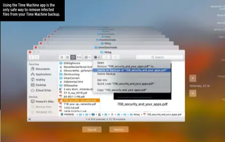  ??  ?? Using the Time Machine app is the only safe way to remove infected files from your Time Machine backup.