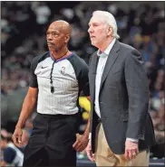  ?? AP - David Zalubowski, file ?? Longtime Spurs coach Gregg Popovich, right, will helm the U.S. national team for the Tokyo Olympics.