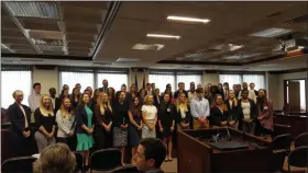  ?? MARIAN DENNIS — MEDIANEWS GROUP ?? Commission­ers recognized more than 50interns for Montgomery County this summer for their work in various county department­s.