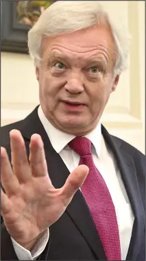  ??  ?? David Davis: He told MPs that back-tracking on the Brexit vote would be ‘undemocrat­ic’