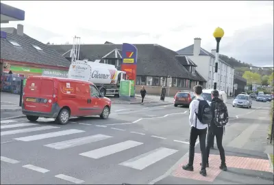  ??  ?? The zebra crossing is close to the junction with Sinclair Drive, a busy filling station and a major supermarke­t.