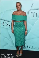  ??  ?? Mary J Blige at the Tiffany party.